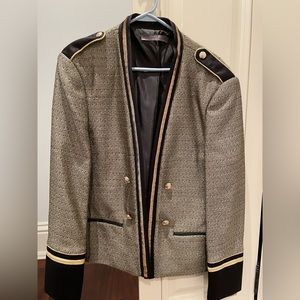 Zara Metallic Threaded Embellished Blazer. Size: L.